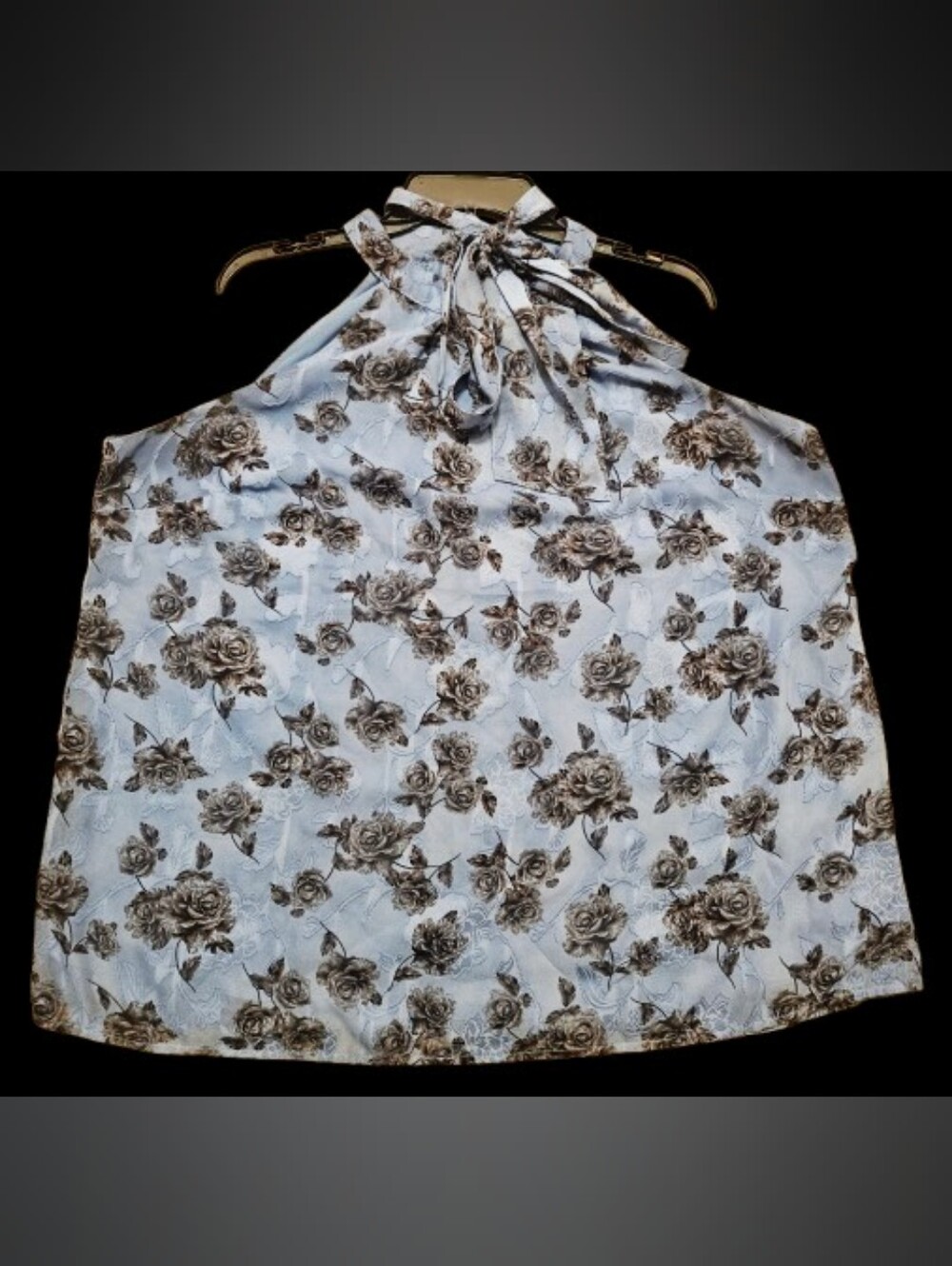 Torrid Size 1 Blue Floral Tie Neck Sleeveless Blouse | 14/16 | Romantic Feminine - Picture 2 of 15